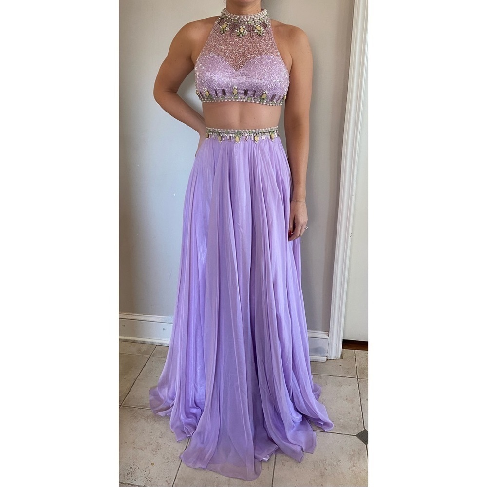 Jovani Sequin 2 Piece Lavender
